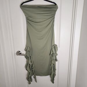 Unbranded Olive Green Strapless Dress